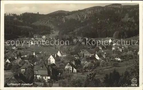 Jonsdorf Blick nach der Gondelfahrt und der Schalkstein Kat. Kurort Jonsdorf