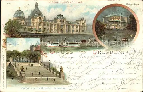Dresden Kunstakademie Belvedere Aufgang zur Bruehl`schen Terrasse Kat. Dresden Elbe