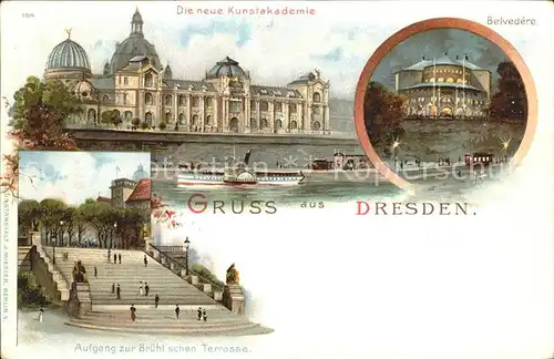 Dresden Kunstakademie Aufgang Bruehl schen Terrasse Belvedere Kat. Dresden Elbe