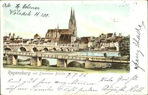 Regensburg Steinerne Bruecke Dom Kat. Regensburg