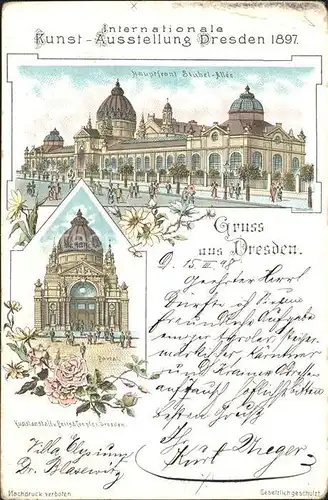 Dresden Internationale Kunstausstellung 1897 Portal Kat. Dresden Elbe
