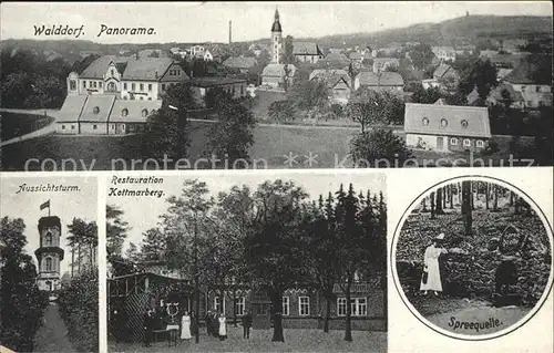 Walddorf Sachsen Kottmarberg mit Turm und Gaststaette Spreequelle Kat. Eibau