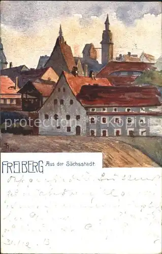 Freiberg Sachsen Teilansicht Kat. Freiberg