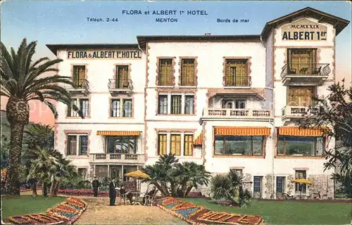Menton Alpes Maritimes Flora et Albert 1er Hotel Bords de mer / Menton /Arrond. de Nice