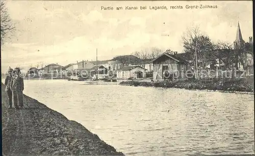 Lagarde Chateau-Salins Partie am Kanal mit Grenz Zollhaus / Lagarde /Arrond. de Chateau-Salins