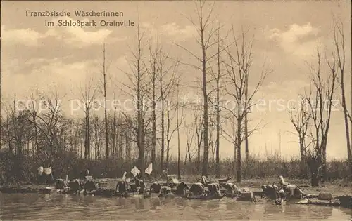 Orainville Franzoesische Waschfrauen im Schlosspark / Orainville /Arrond. de Laon