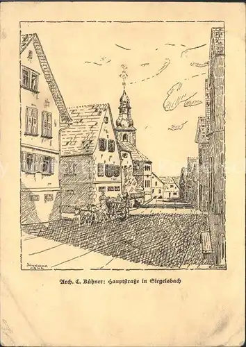 Siegelsbach Kraichgau Hauptstrasse Zeichnung / Siegelsbach /Heilbronn LKR