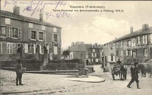 Vouziers Taine Denkmal mit Bahnhofstrasse WK1 / Vouziers /Arrond. de Vouziers