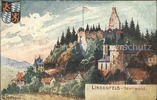 Lindenfels Odenwald Burg / Lindenfels /Bergstrasse LKR