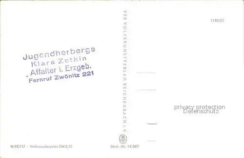 Affalter Jugendherberge Klara Zetkin / Loessnitz /Erzgebirgskreis LKR