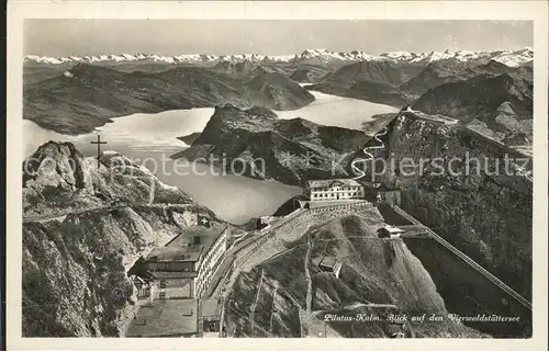 Pilatus Kulm Blick auf den Vierwaldstaettersee / Pilatus Kulm /Bz. Obwalden