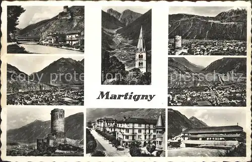 Martigny VS Orts und Teilansichten Kirche Burg Bruecke / Martigny /Bz. Martigny