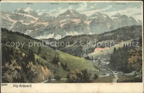 Schwaegalp Alp Kraezerli mit Saentis Tierwies Grenzkopf / Schwaegalp /Rg. Nesslau