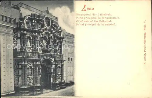 Lima Peru Hauptportal der Kathedrale / Lima /