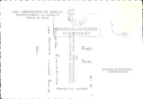 Monte-Carlo L`Hotel de Paris / Monte-Carlo /