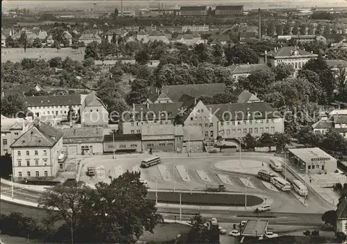 Oschatz Blick vom Kirchturm auf den Busbahnhof / Oschatz /Nordsachsen LKR