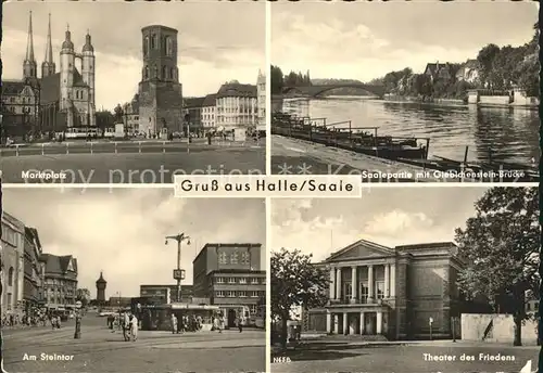 Halle Saale Theater des Friedens Am Steintor Marktplatz Saalepartie / Halle /Halle Saale Stadtkreis