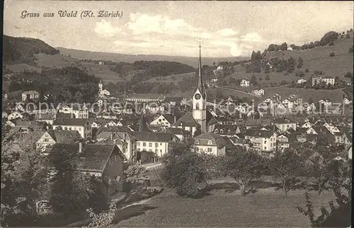 Wald ZH Ortsansicht mit Kirche / Wald ZH /Bz. Hinwil