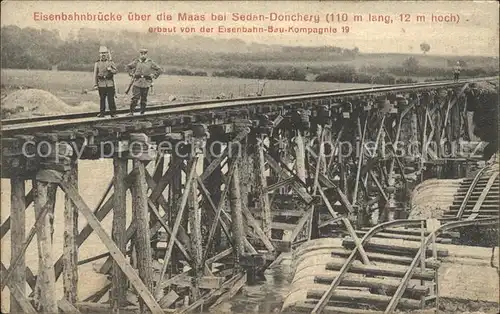 Sedan Ardennes Eisenbahnbruecke ueber die Maas Sedan Donchery 1. Weltkrieg / Sedan /Arrond. de Sedan