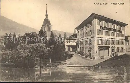 Arth SZ Hotel Adler Zugersee Kirche / Arth /Bz. Schwyz