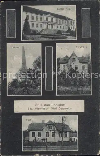 Loosdorf Schloss Platti Obelisk Forsthaus Post / Loosdorf /Mostviertel-Eisenwurzen