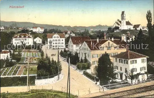 Maennedorf Ortsansicht mit Kirche / Maennedorf /Bz. Meilen