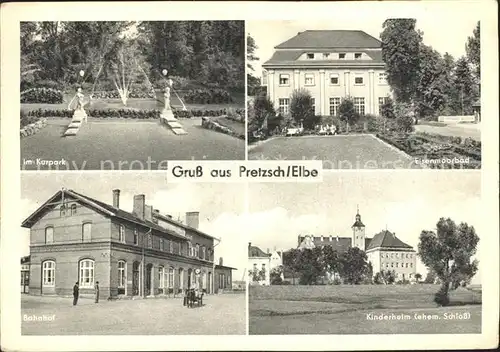 Pretzsch Elbe Kurpark Eisenmoorbad Kinderheim ehem. Schloss Bahnhof / Bad Schmiedeberg /Wittenberg LKR