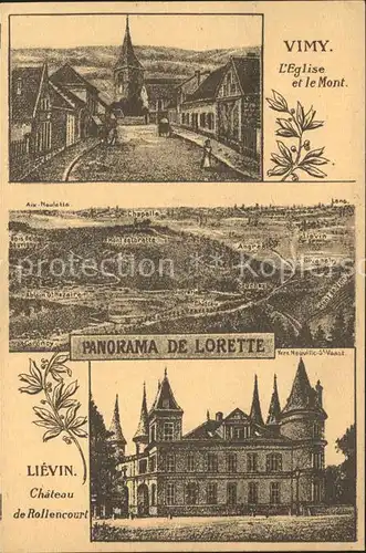 Vimy L'Eglise et le Mont Ch'ateau de Rollencourt / Vimy /Arrond. d Arras