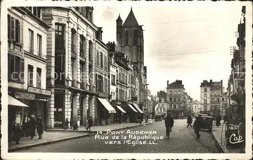 Pont-Audemer Rue de la RÃ¨publique  vers L'Eglise / Pont-Audemer /Arrond. de Bernay