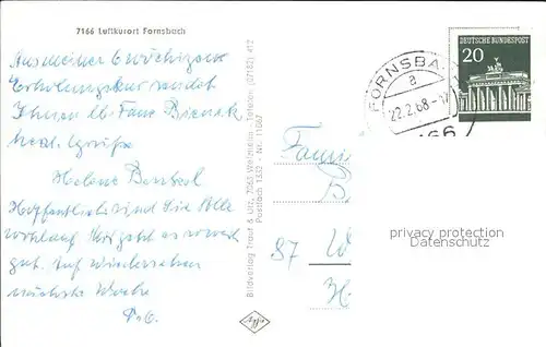 Fornsbach Kurheim Waldfrieden / Murrhardt /Rems-Murr-Kreis LKR
