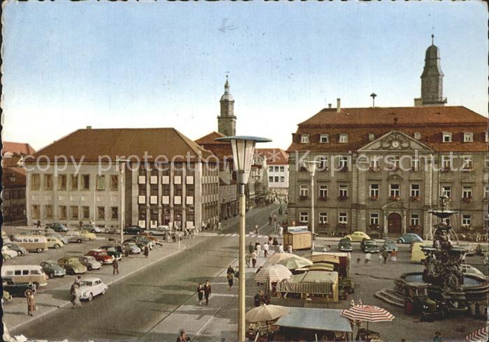 Erlangen Rathausplatz und Neuer Markt Kat. Erlangen Nr. kf25184
