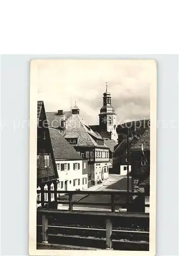 Geising Erzgebirge Ortsblick mit Kirche Kat. Geising Osterzgebirge