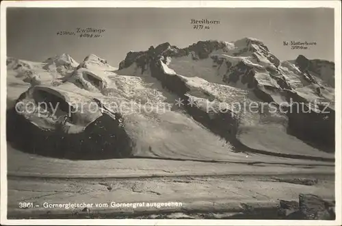 Gornergrat Zermatt mit Gletscher Kat. Gornergrat