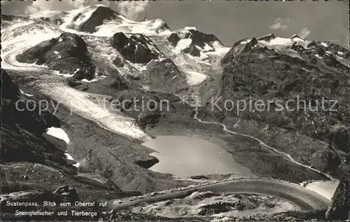 Sustenpass Blick vom Obertal auf Steingletscher Kat. Susten