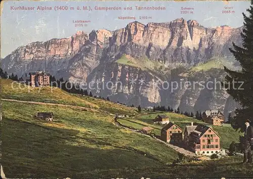 Tannenbodenalp Kurhaeuser Alpina Gamperdon Kat. Tannenbodenalp