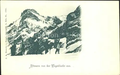 Altmann Saentis Von Wagenluecke gesehen Bergsteiger Kat. Altmann