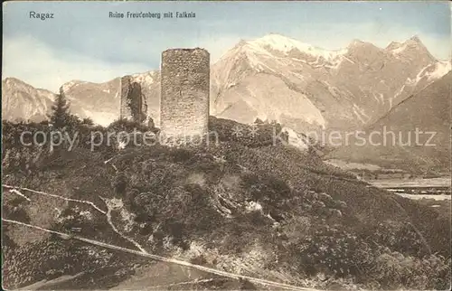 Bad Ragaz Ruine Freudenberg mit Falknis Kat. Bad Ragaz