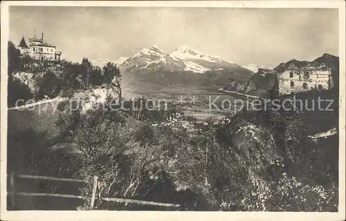 Bad Ragaz Ruine Wartenstein mit Hotel Kat. Bad Ragaz