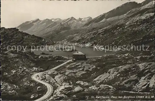 San Bernardino Hinterrhein Pass mit Berghaus Kat. Bernardino San