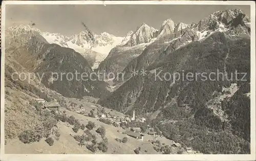 Soglio im Bergell mit Bondascagruppe Kat. Soglio