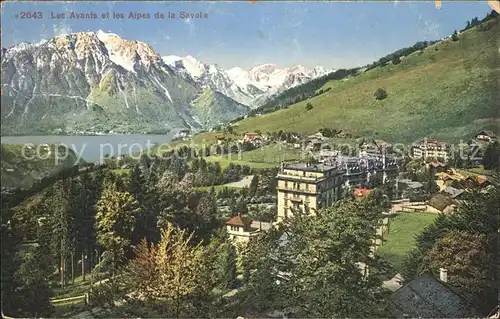 Les Avants Gesamtansicht mit Blick auf die Alpen Kat. Les Avants