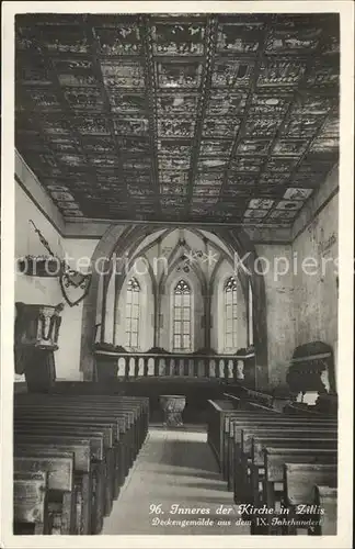 Zillis Inneres der Kirche mit Deckengemaelde Kat. Zillis