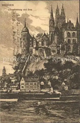 Meissen Elbe Sachsen Albrechtsburg und Dom Kat. Meissen