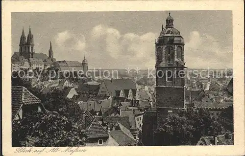Meissen Elbe Sachsen Stadt mit Dom und Albrechtsburg Kat. Meissen
