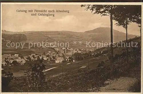 Geising Erzgebirge mit Geisingberg und Altenberg Kat. Geising Osterzgebirge
