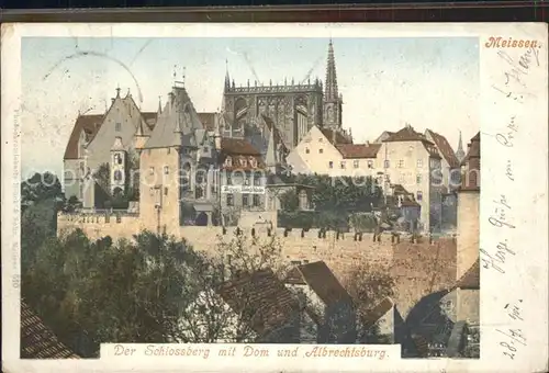 Meissen Elbe Sachsen Schlossberg mit Albrechtsburg und Dom Kat. Meissen