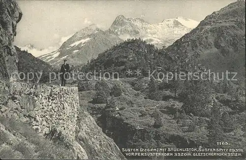 Susten Innertkirchen mit Stuchlistock Sustenspitz Vordersustenhorn und Gletscherhorn Kat. Susten