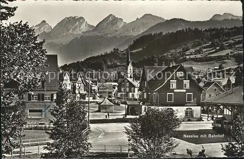 Nesslau Teilansicht mit Bahnhof Kat. Nesslau