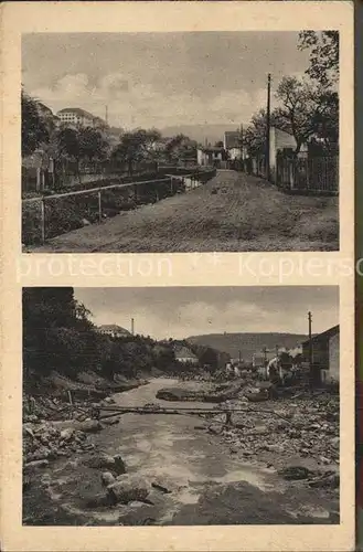 Bad Gottleuba Berggiesshuebel Die Wasserstrasse vor und nach dem Unwetter vom Juli 1927 Kat. Bad Gottleuba Berggiesshuebel