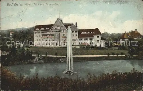 Bad Elster Albert Park mit Sanatorium Kat. Bad Elster